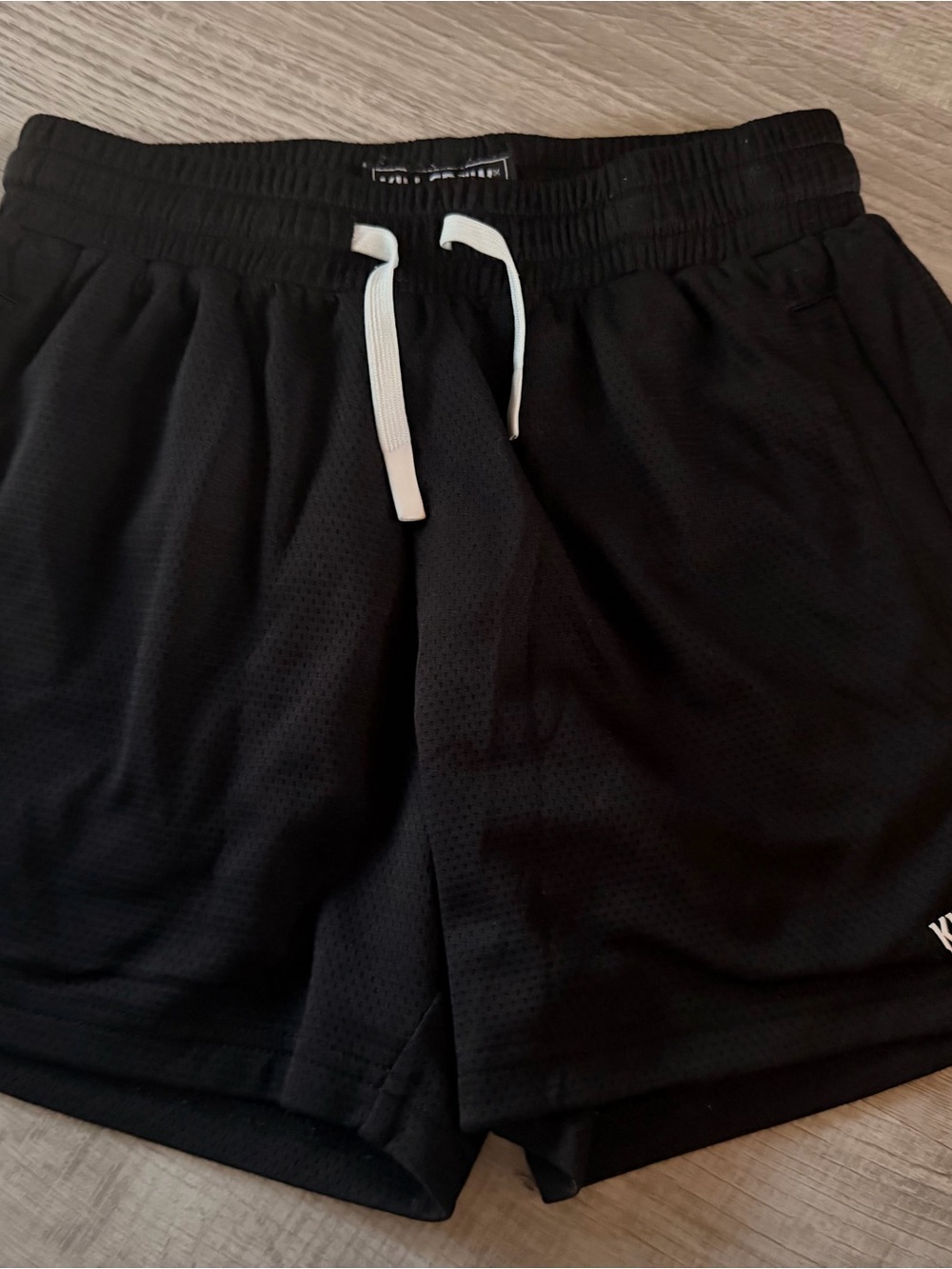 Kill Crew Black Athletic Mesh Shorts with White Drawstring